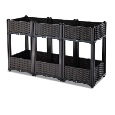 Länge des Rattan-Entwurfs-120cm große Plastik-Veg-Pflanzer-Plastikgemüsegarten-Betten