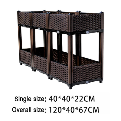 Moderne Erdfreundliche erhöhte Plastikpflanzer-Kasten-große Kapazität 42*42*20cm