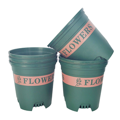 Grüne 1 Rostschutzgallonen-Plastikblumen-Topf-Plastikkindertagesstätten-Blumentöpfe 13cm hoch