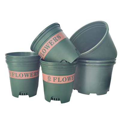 Grüne 1 Rostschutzgallonen-Plastikblumen-Topf-Plastikkindertagesstätten-Blumentöpfe 13cm hoch