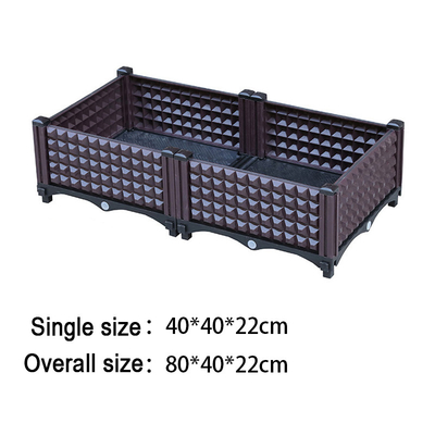 Rattan-Entwurfs-angehobener Plastikpflanzer packt dekorative 40*40*26CM im Freien ein