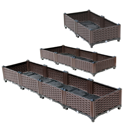 Multifunktions-26CM Brown Plastikpflanzer-Kasten-Plastikbehälter für angehobene Garten-Betten