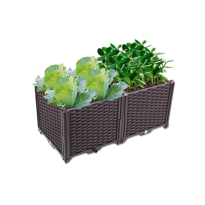 Logo Customized Plastic Flower Bed-Kasten große Plastik-Veg-Pflanzer 37cm hoch