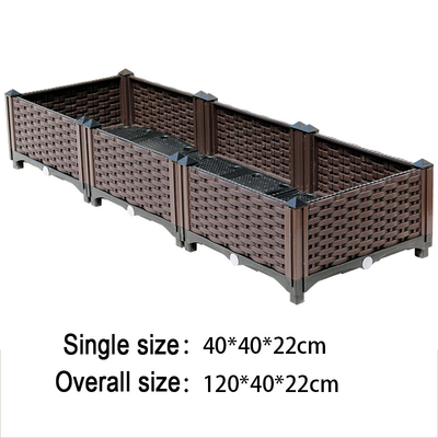 Angehobener Plastikpflanzer des Haushalts-80*40*22CM Brown packt Rechteck-europäische Art ein