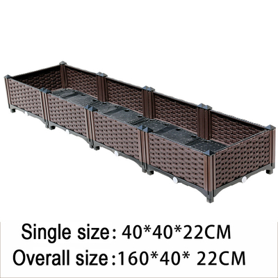 Angehobener Plastikpflanzer des Haushalts-80*40*22CM Brown packt Rechteck-europäische Art ein