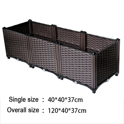 Gemüseplastikhoher Feuer-Beweis des garten-Pflanzer-Kasten-37cm im Freien