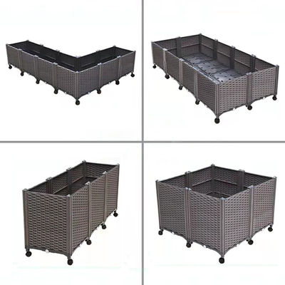 Dränierbarer Patio fahrbarer Pflanzer-Kasten-Plastikrechteck-Pflanzer-Kasten-Insekten-Beweis