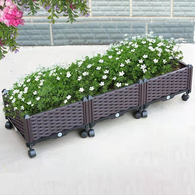Insekten-Beweis-speicherbare angehobene pflanzende Plastikbetten Herb Planter Box On Wheels