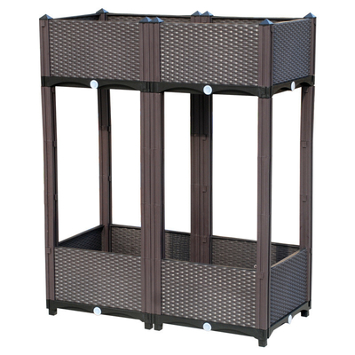 Mehrschichtiger stehender Pflanzer-Plastikkasten 120*40*67cm für Balkon