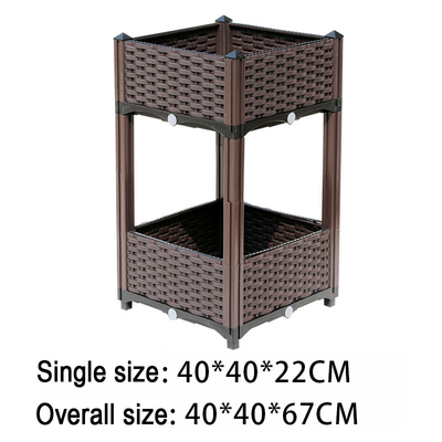 Länge des Rattan-Entwurfs-120cm große Plastik-Veg-Pflanzer-Plastikgemüsegarten-Betten