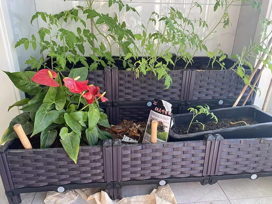 Gartenbeet Garten Kunststoff Hochbeet Kästen Retro Rechteckig