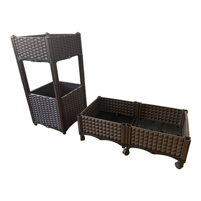 BSCI-unbedeutender Innenplastikbalkon-Pflanzer-Plastikrechteck-Blumen-Topf