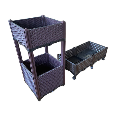 BSCI-unbedeutender Innenplastikbalkon-Pflanzer-Plastikrechteck-Blumen-Topf