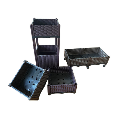 BSCI-unbedeutender Innenplastikbalkon-Pflanzer-Plastikrechteck-Blumen-Topf